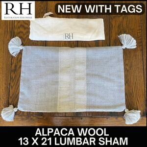 $150 NWT Restoration Hardware Alpaca Wool Lumbar Pillow Sham 13 x 21